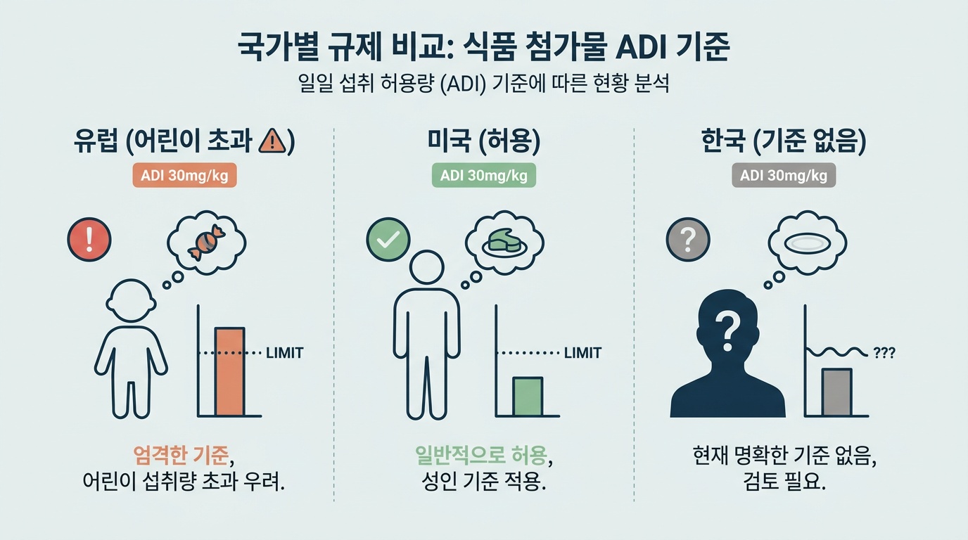 EU 미국 한국 MSG 기준 비교